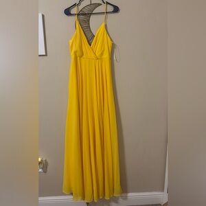 Lulu’s Yellow Spaghetti Strap Maxi Dress - Elegant V-Neck